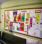 Notice boards in schools and colleges are too cluttered - Ad Infinitum clear panel advertising allows students to readily see and take notice of your Advertising Campaigns